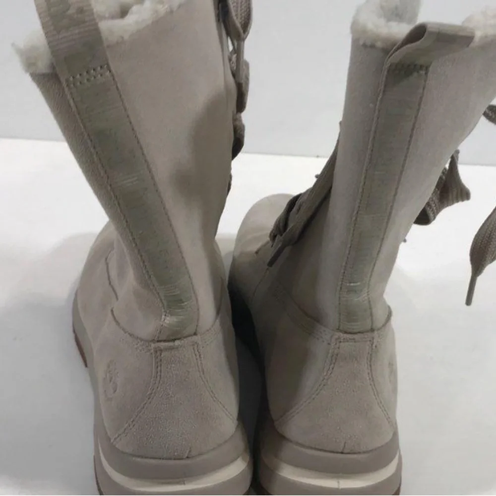 Women’s Timberland Taupe Nubuck Lace-up Winter Boots Size 9
